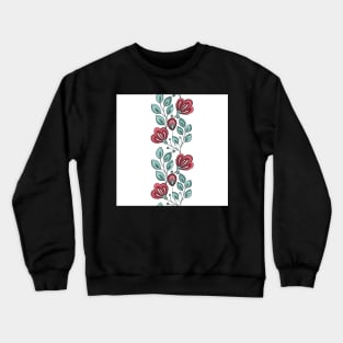 Colored Striped Pattern with Vintage Floral Motifs Crewneck Sweatshirt